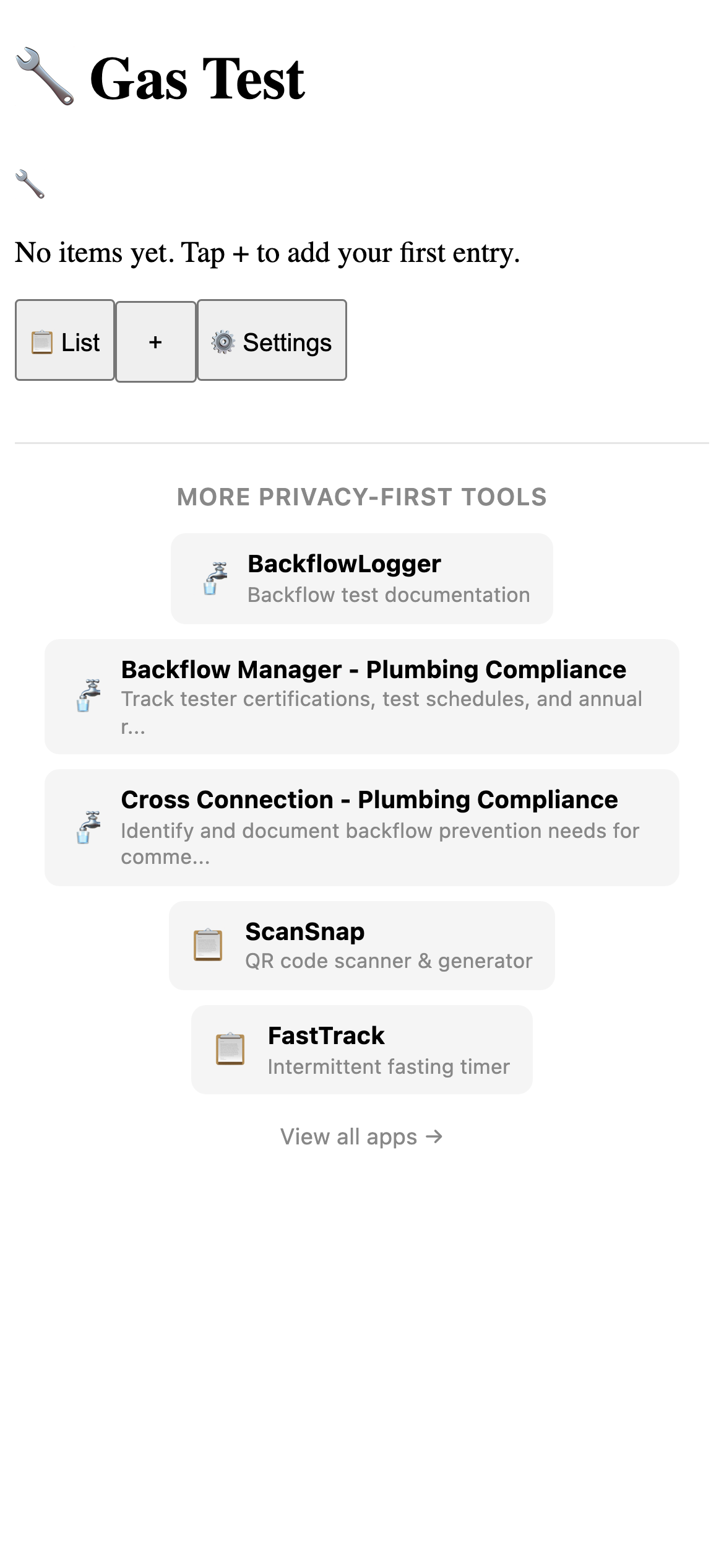 Gas Test Logger - Plumbing Compliance Pro feature detail